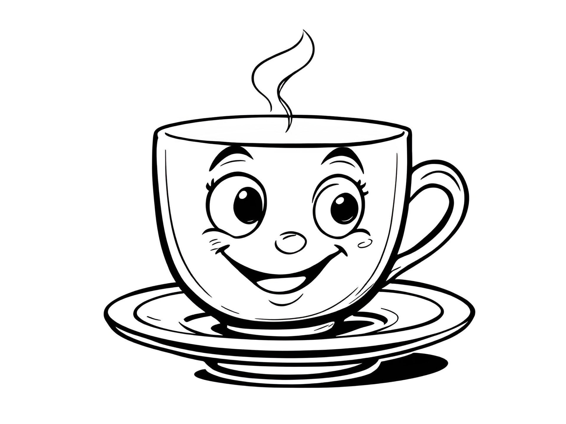 Ausmalbild Teetasse – Gemütlicher Malspaß mit einer warmen Tasse Kreativität von MOWOLI