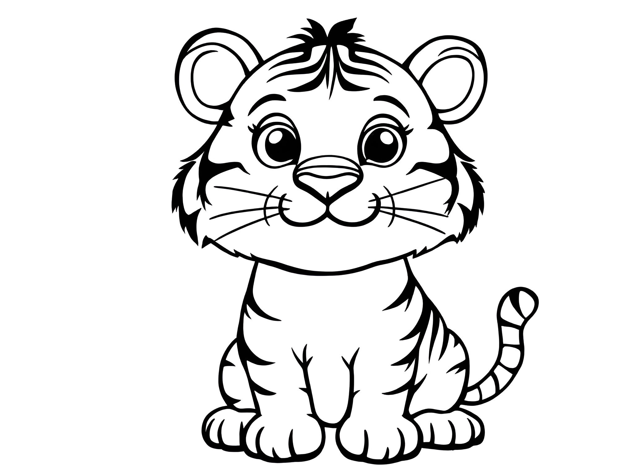Ausmalbild Tiger – Starker Malspaß für mutige Kinder von MOWOLI