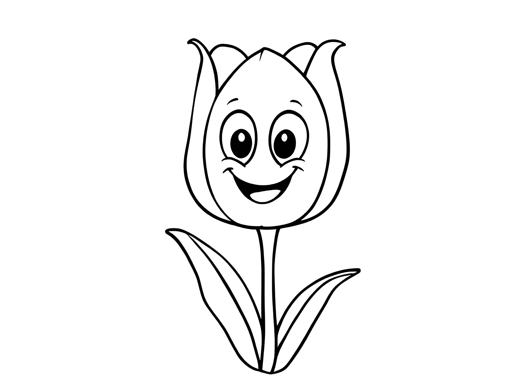 Ausmalbild Tulpe – Frühlingsfreude für kleine Künstler von MOWOLI