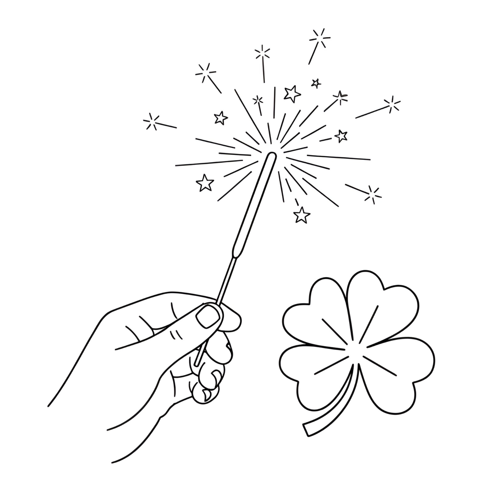 Ausmalbild vierblättriges Kleeblatt 🍀