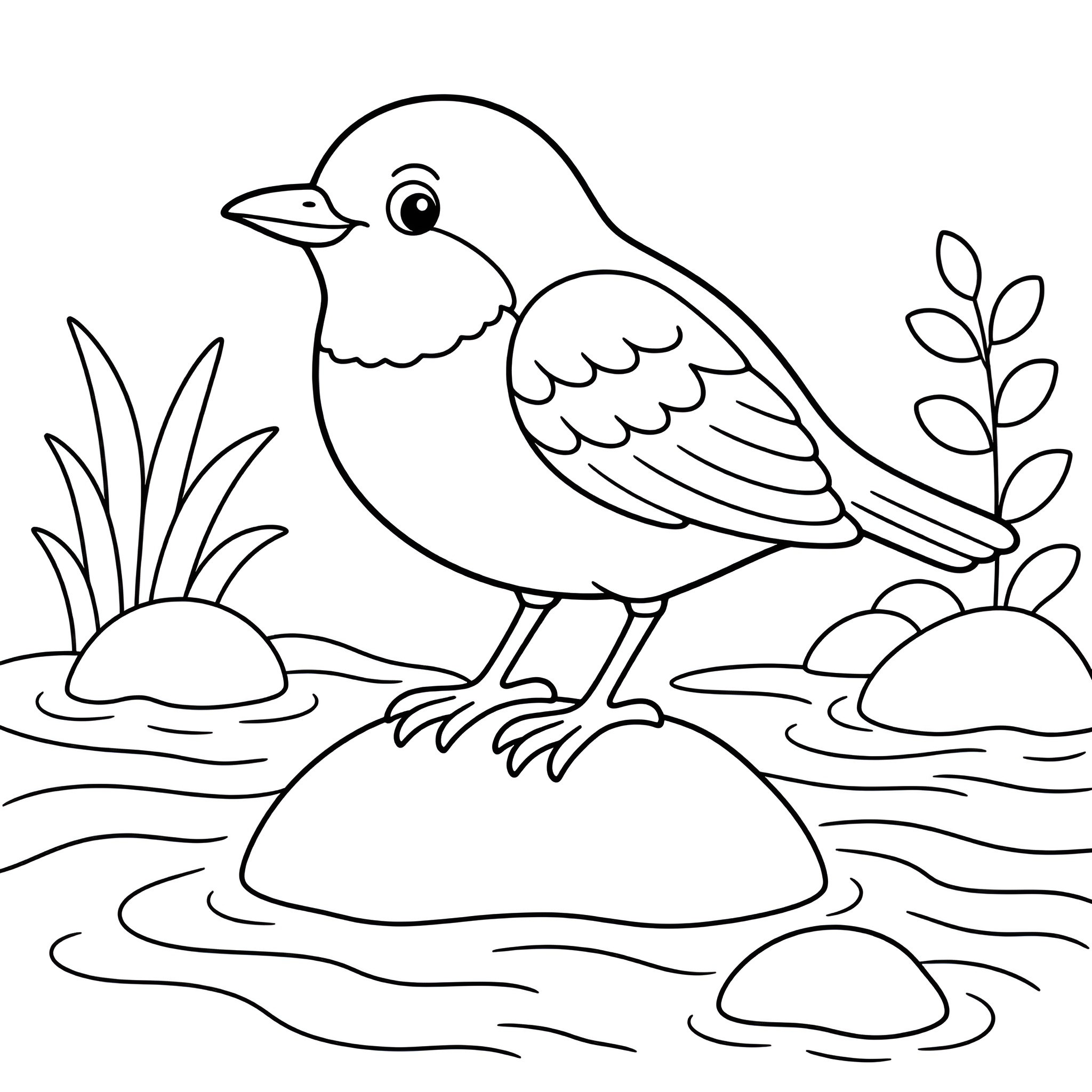 Wasseramsel Ausmalbild – Kostenlose Malvorlage zum Ausdrucken