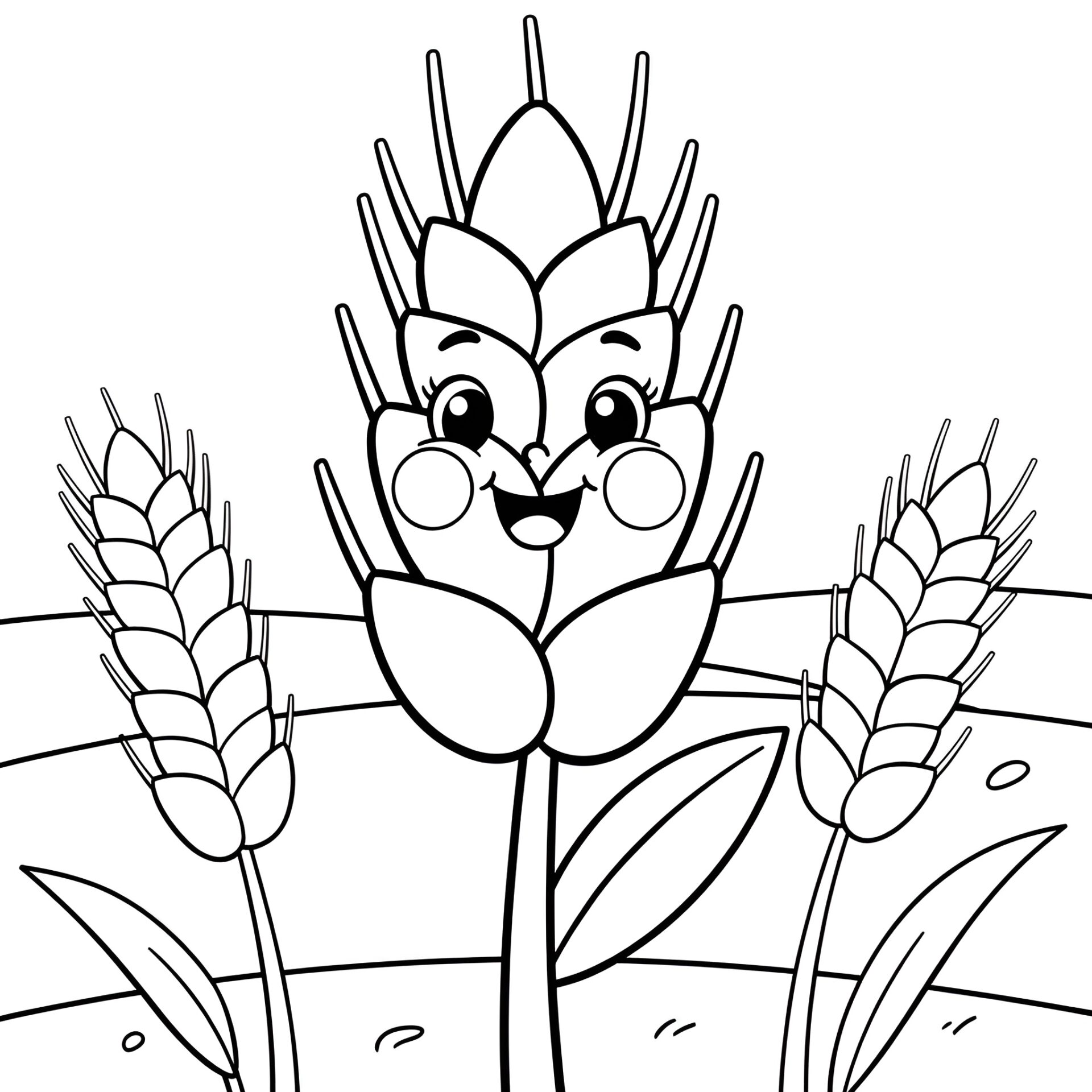 Ausmalbild Weizen 🌾 Goldene Felder zum Ausmalen von MOWOLI