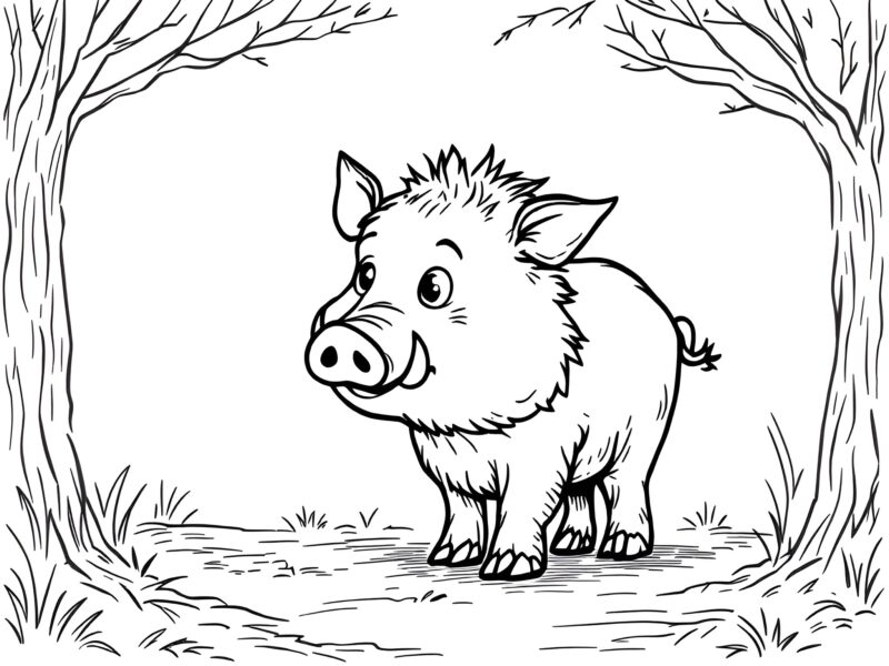  Ausmalbild Wildschwein 🐗 - MOWOLI 🌈 Deine bunte Kinderwelt! Illustration 