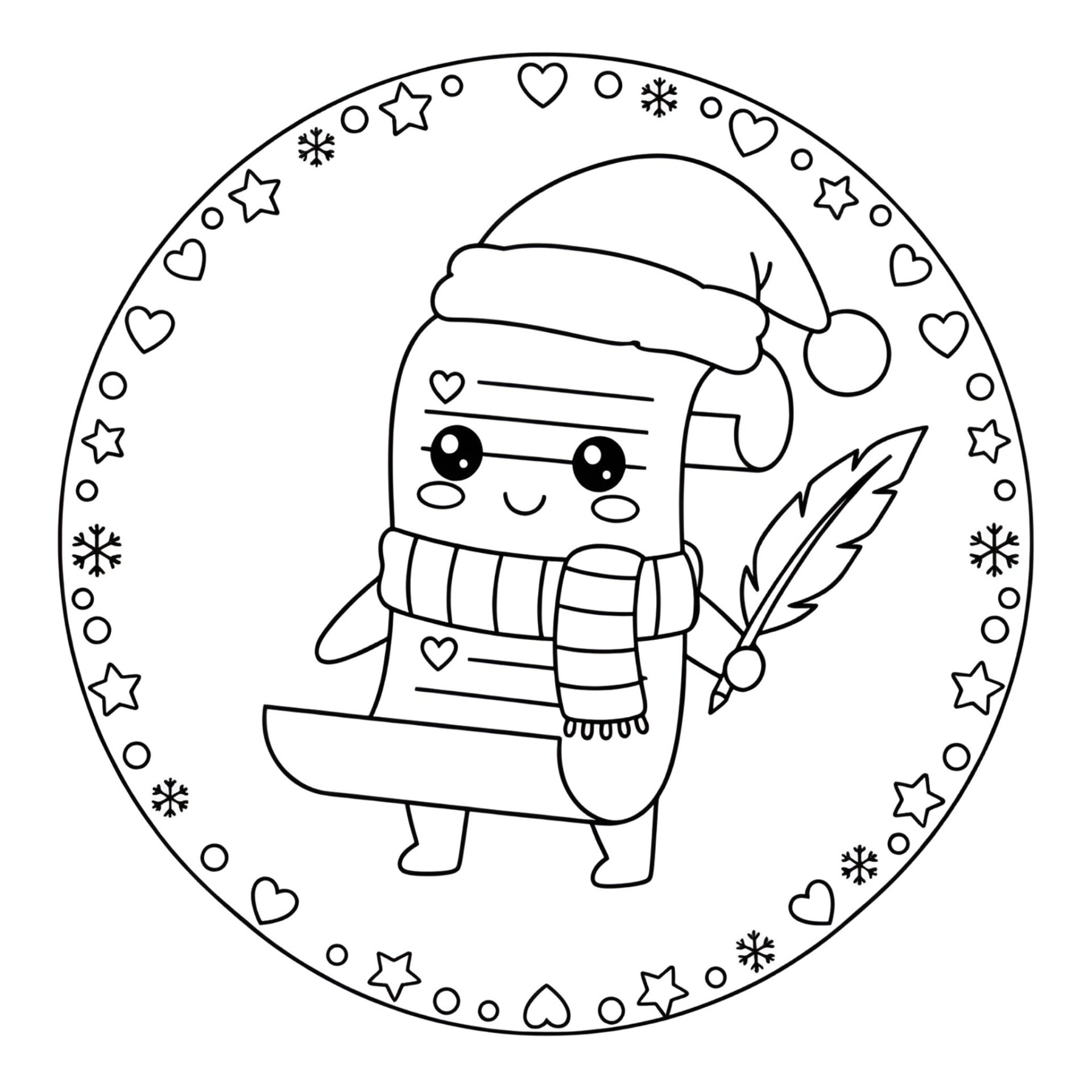 Ausmalbild Wunschzettel 🎄📝 Kreativer Weihnachtsspaß für kleine Wünsche-Erfüller von MOWOLI