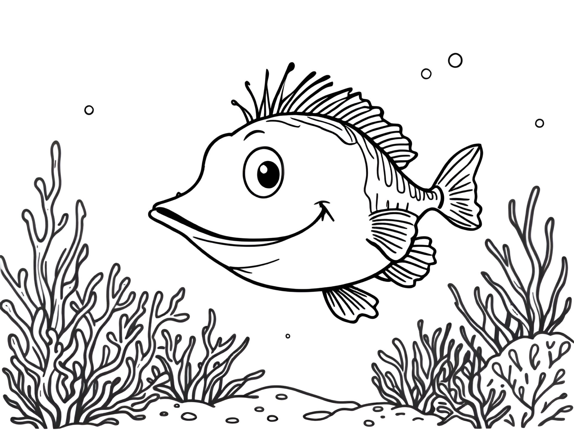 Ausmalbild Zander – Fröhlicher Malspaß für kleine Naturentdecker 🐟 von MOWOLI