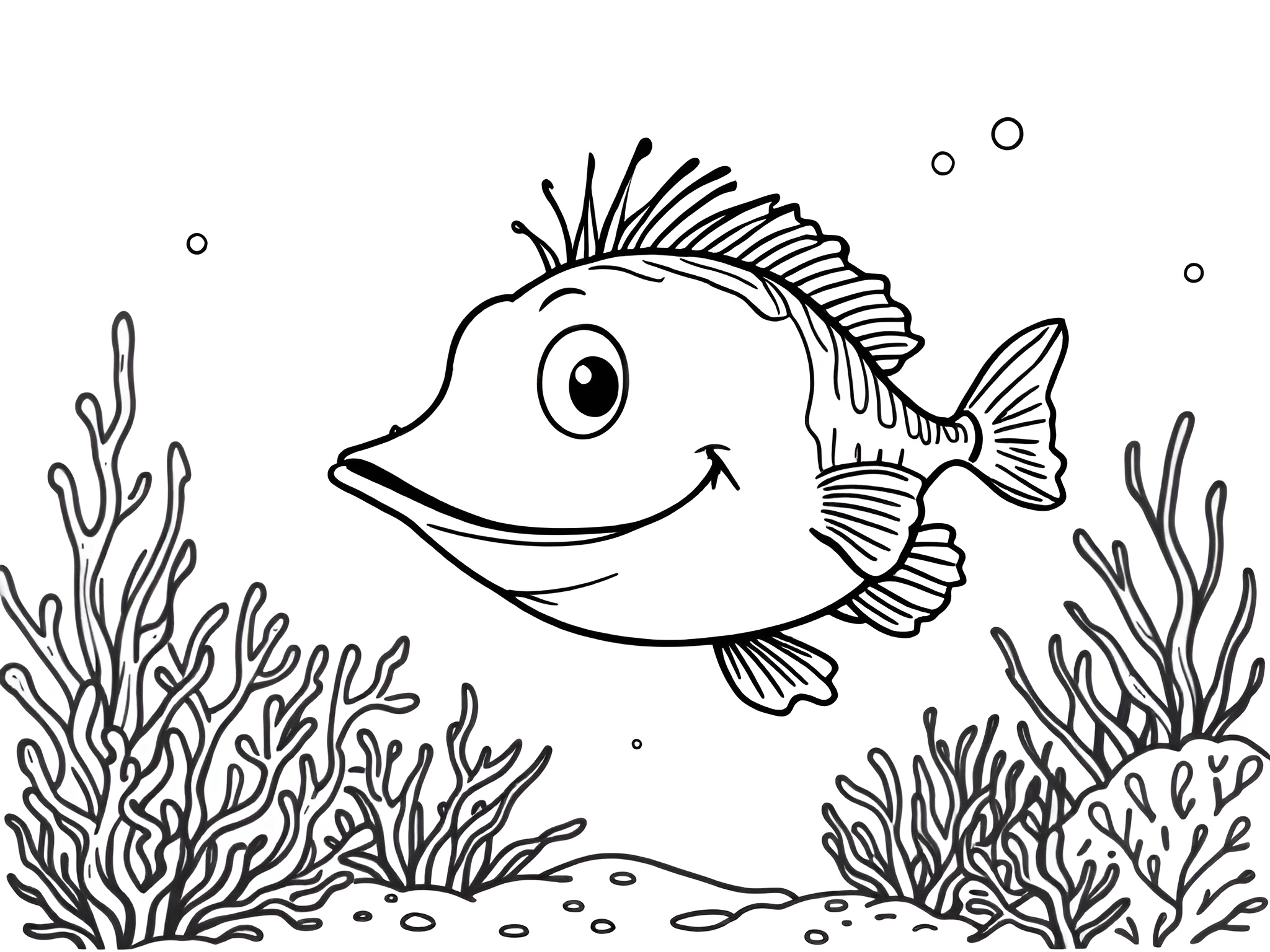 Ausmalbild Zander – Fröhlicher Malspaß für kleine Naturentdecker 🐟 von MOWOLI