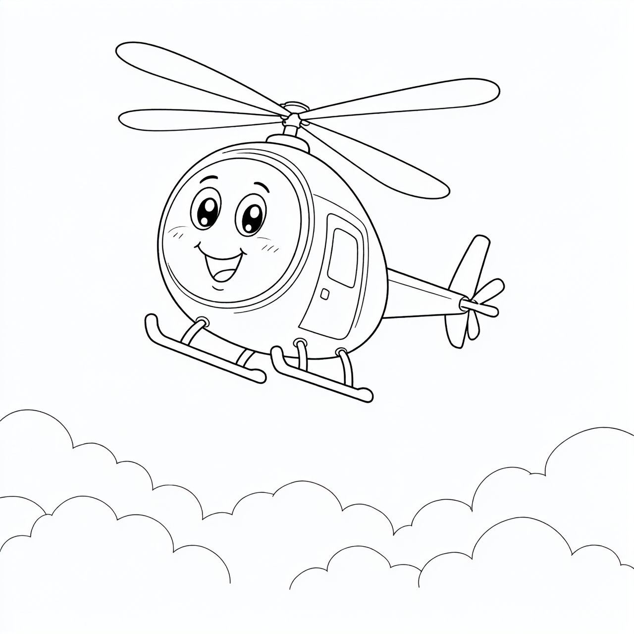 Hubschrauber als Kinder-Ausmalbild von MOWOLI