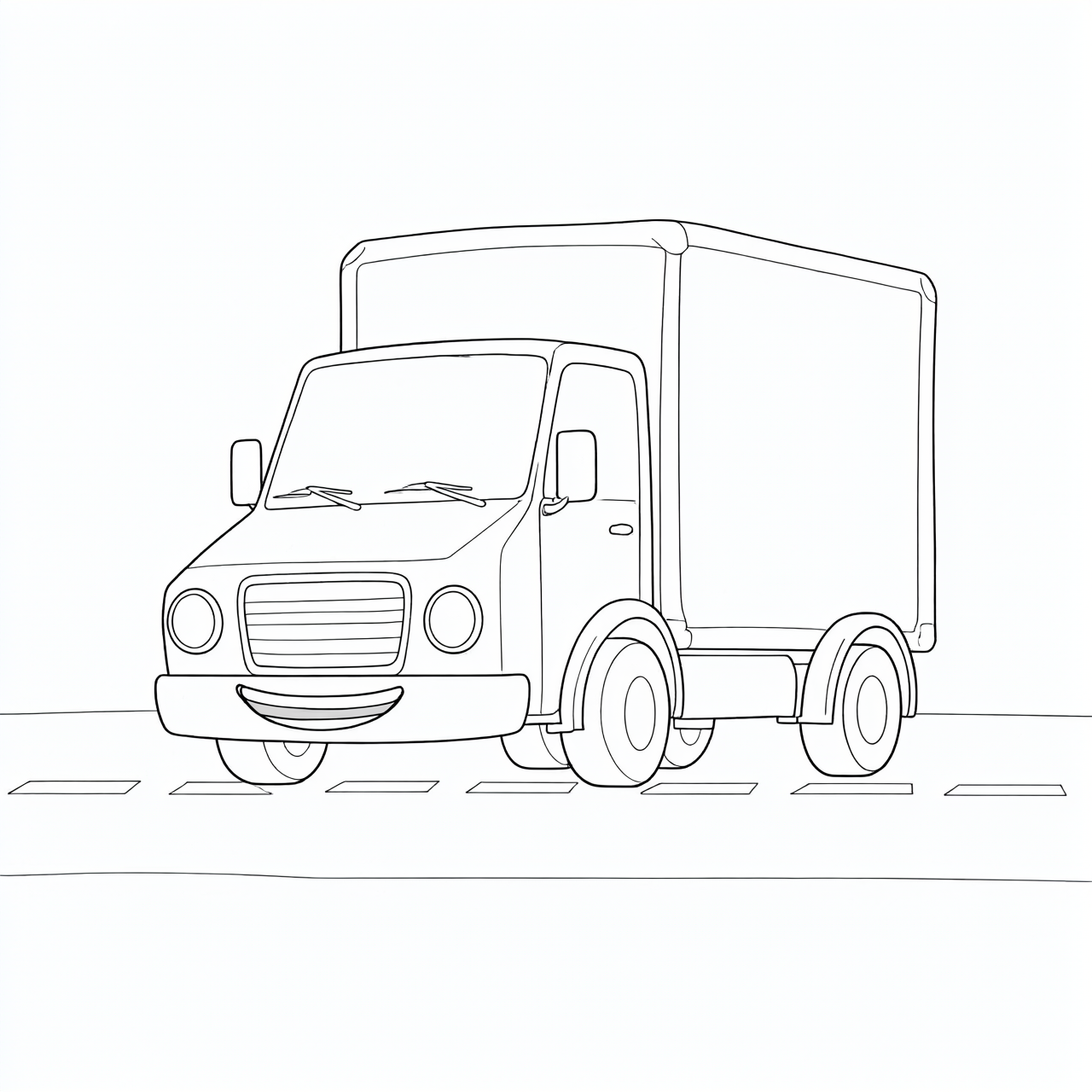 Kastenwagen als Kinder-Ausmalbild