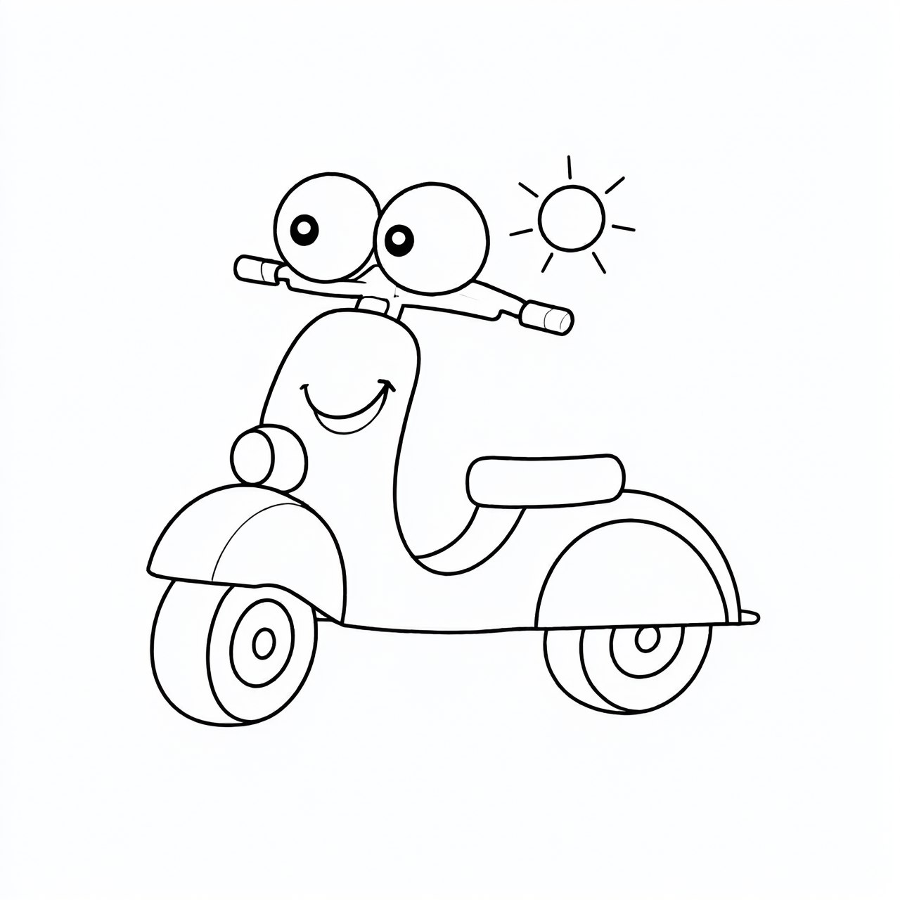 Ausmalbild Roller 🛵 Kostenlos & Lustig zum Ausdrucken